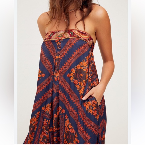 Free People Serendipity Wide Leg‎ Jumpsuit Strapless - Picture 2 of 11